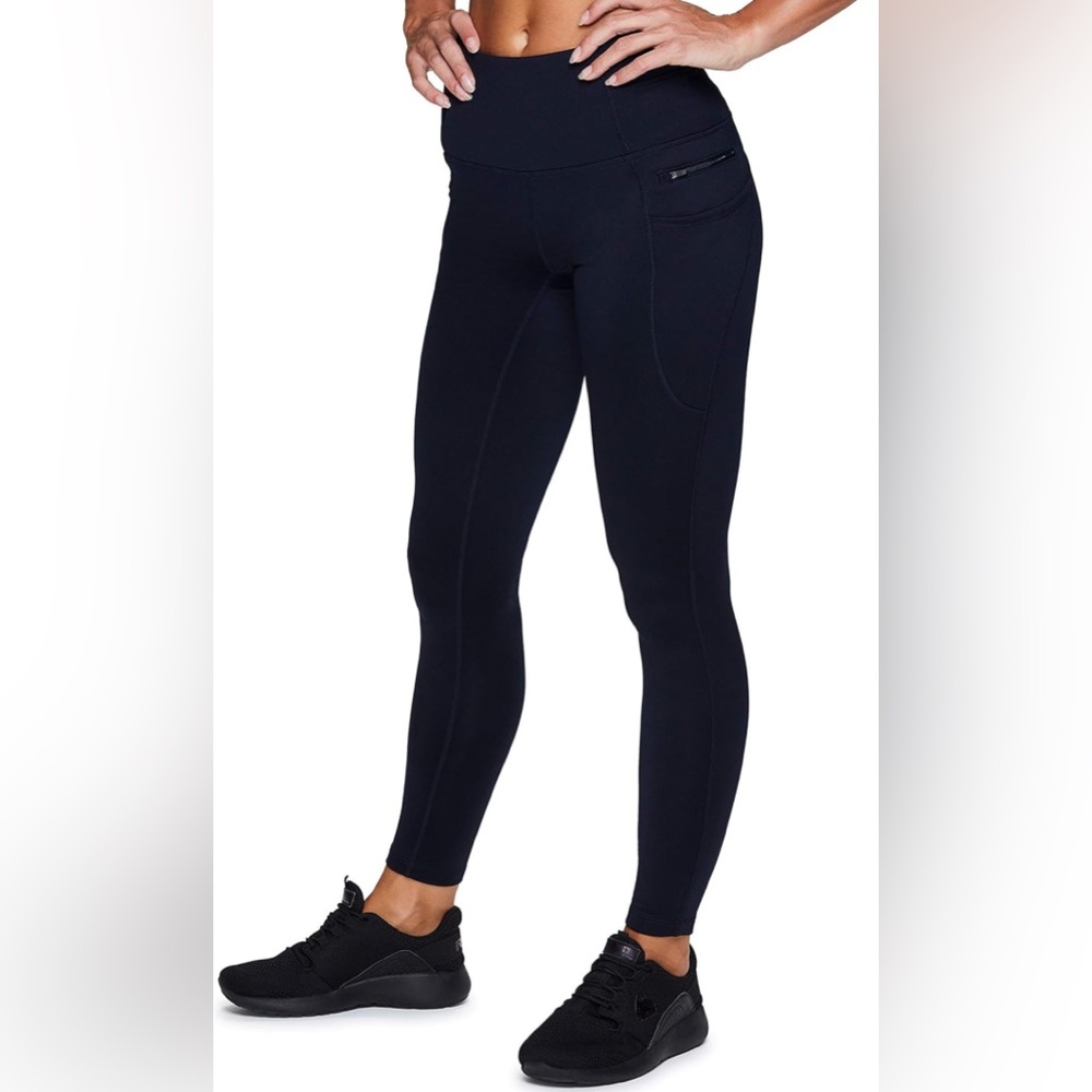 New Women Navy Fleece - Lined Leggings Gym/Yoga Pants for Cold-Full Length - XS